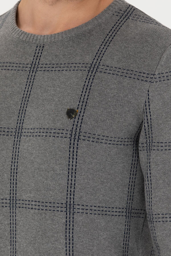 U.S. Polo Assn. Minimalist Kareli Erkek Kazak - Uzun Kol