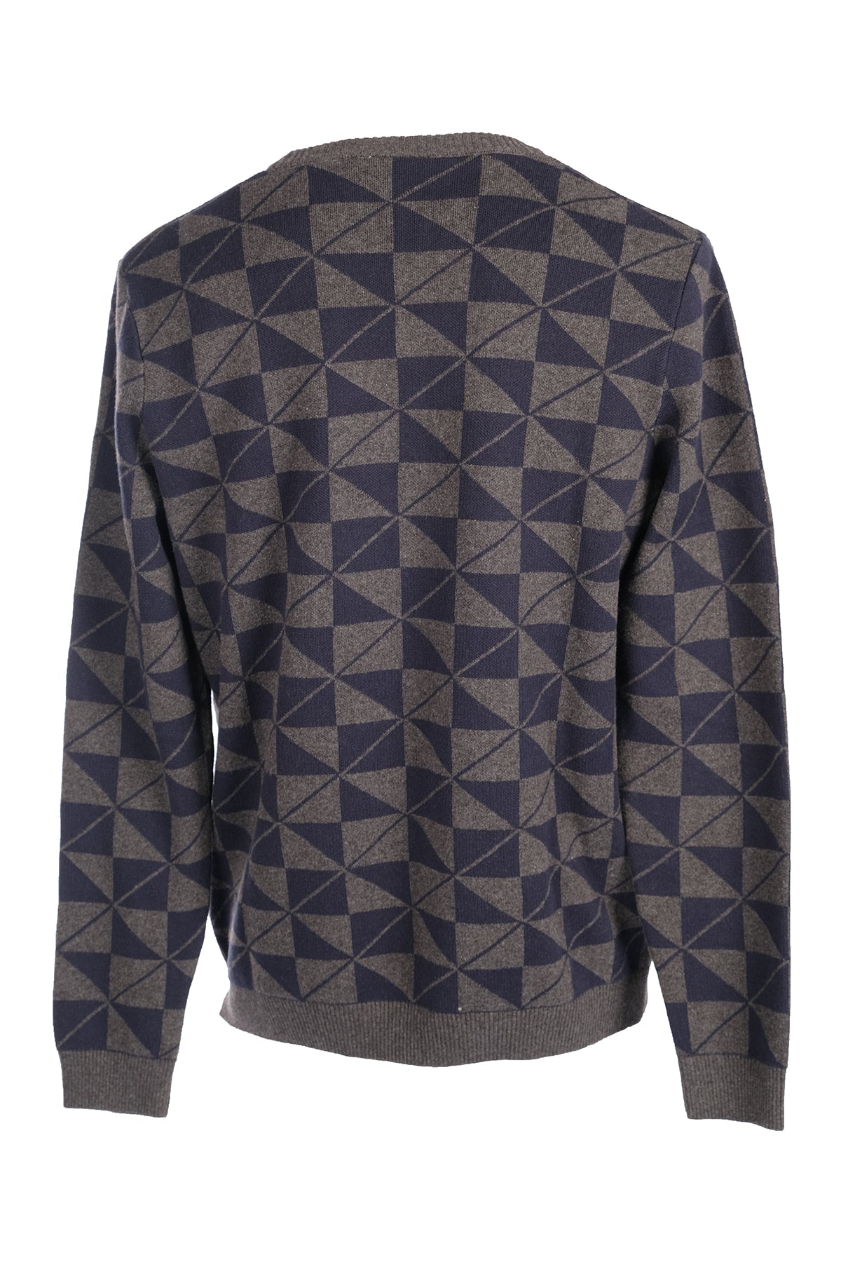 U.S. Polo Assn. Erkek Geometrik Desenli Uzun Kol Kazak - Minimalist Stil