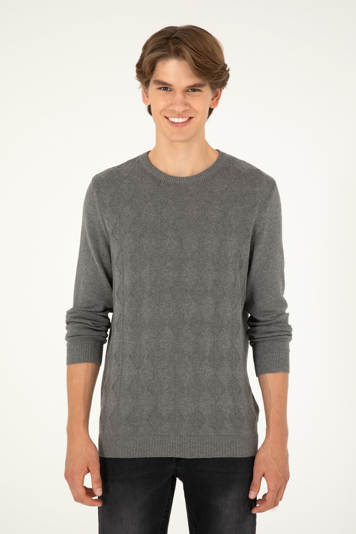 U.S. Polo Assn. Erkek Minimalist Desenli Regular Fit Uzun Kol Kazak Translation missing: tr.content.product_image_main