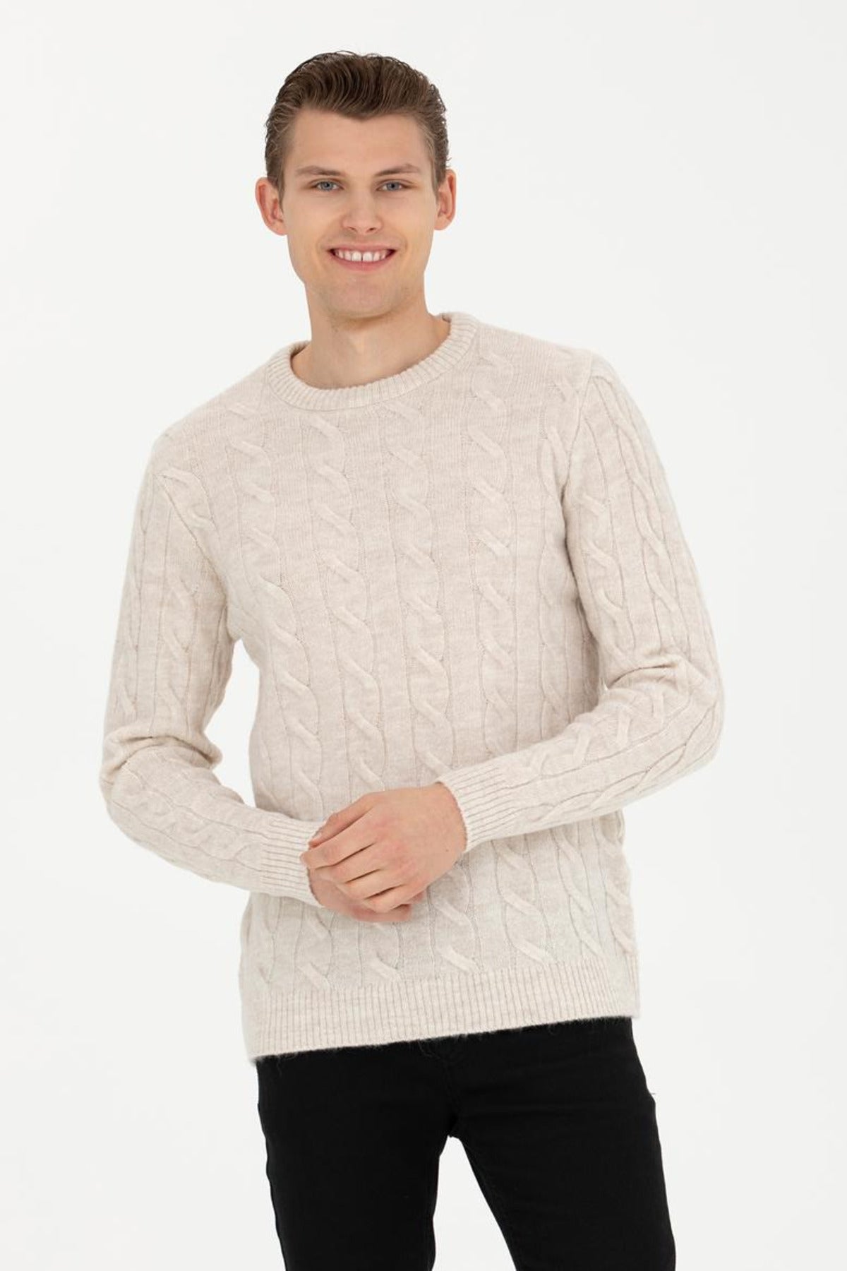 U.S. Polo Assn. Erkek Minimalist Örgü Kazak - Günlük Stil İkincil görsel