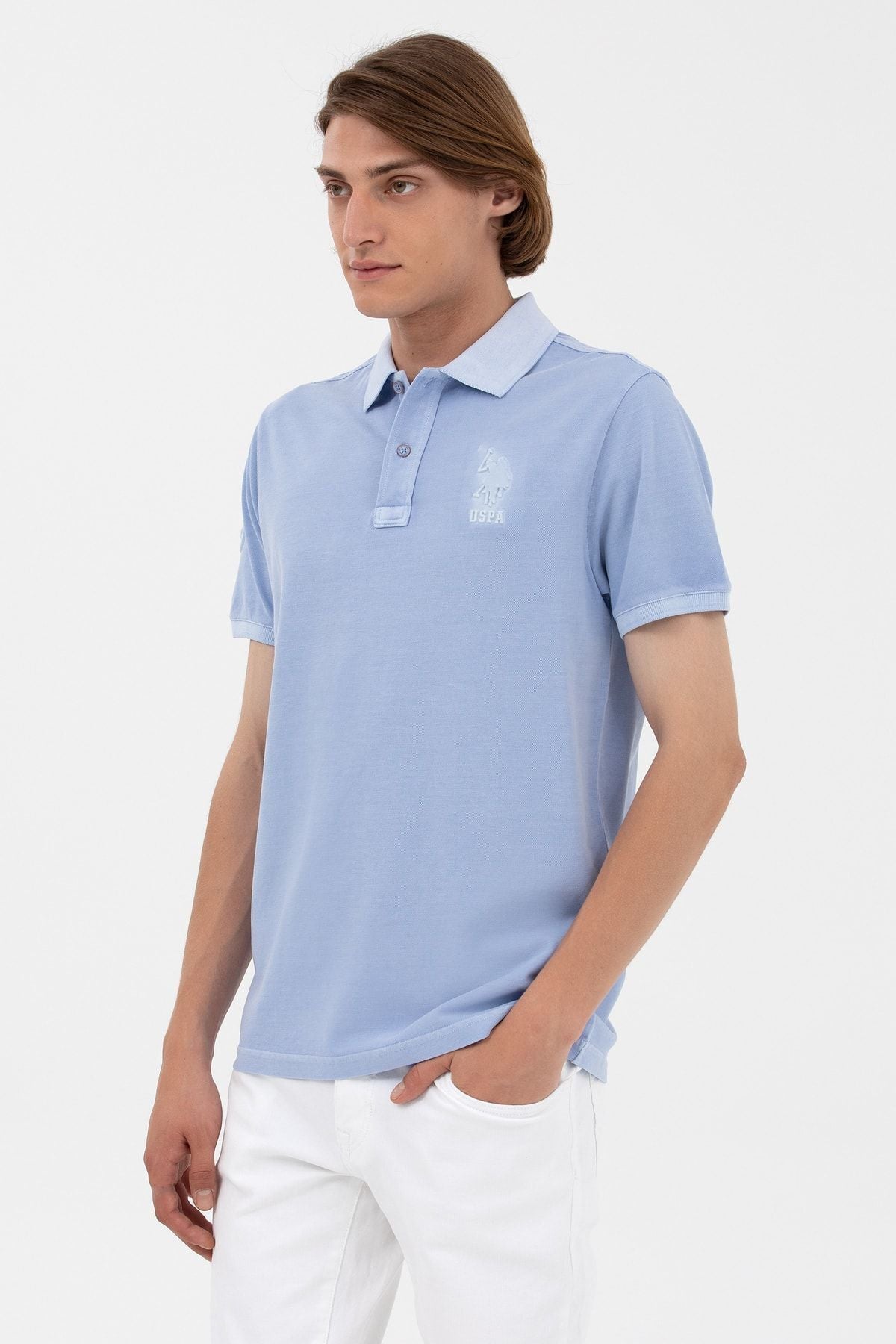 U.S. Polo Assn. Erkek Minimalist Polo Yaka Kısa Kol T-Shirt - Günlük Stil İkincil görsel