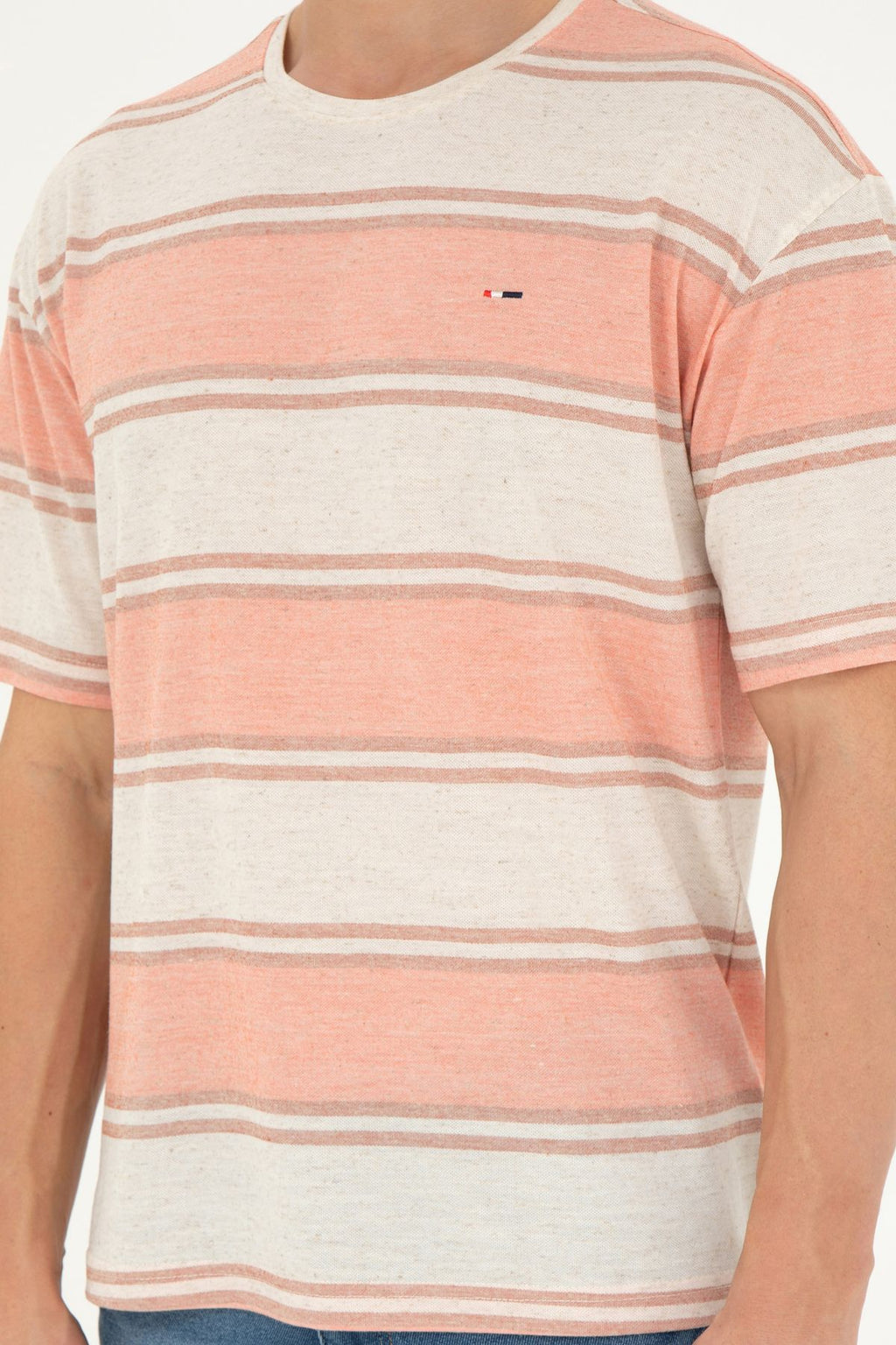 U.S. Polo Assn. Oversize Çizgili Erkek T-Shirt - Rahat ve Şık