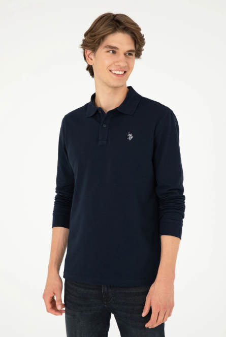 U.S. Polo Assn. Erkek Uzun Kol Polo Yaka Sweatshirt - Günlük Minimalist Stil Ana görsel