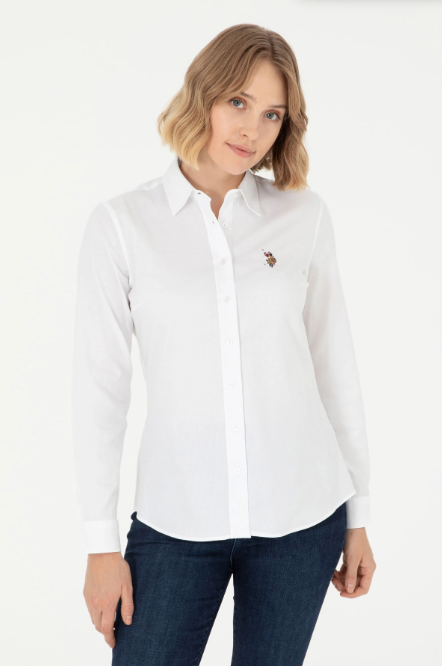 U.S. Polo Assn. Minimalist Kadın Uzun Kol Gömlek - Günlük & Ofis