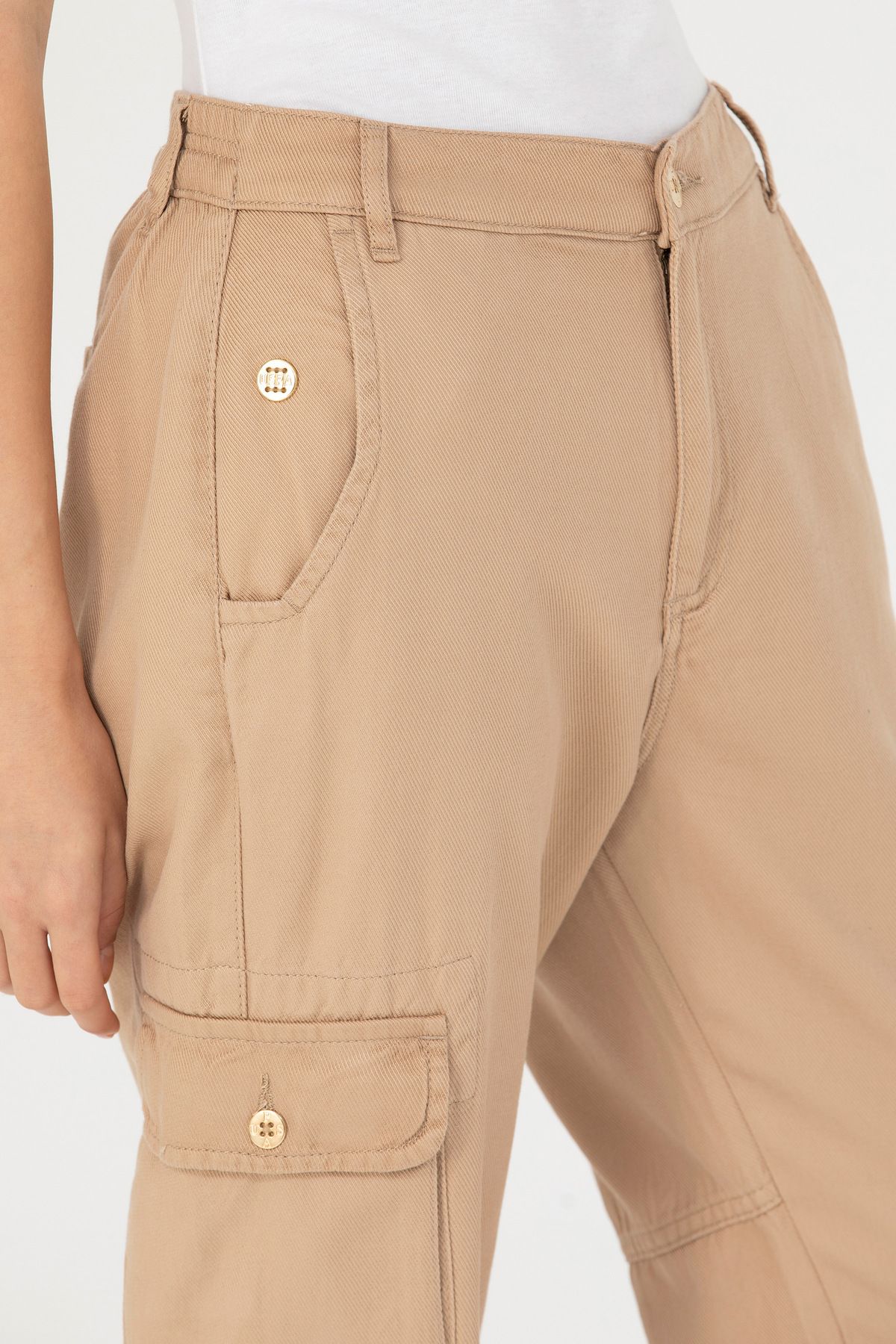 U.S. Polo Assn. Oversize Kadın Cargo Pantolon - Rahat ve Şık