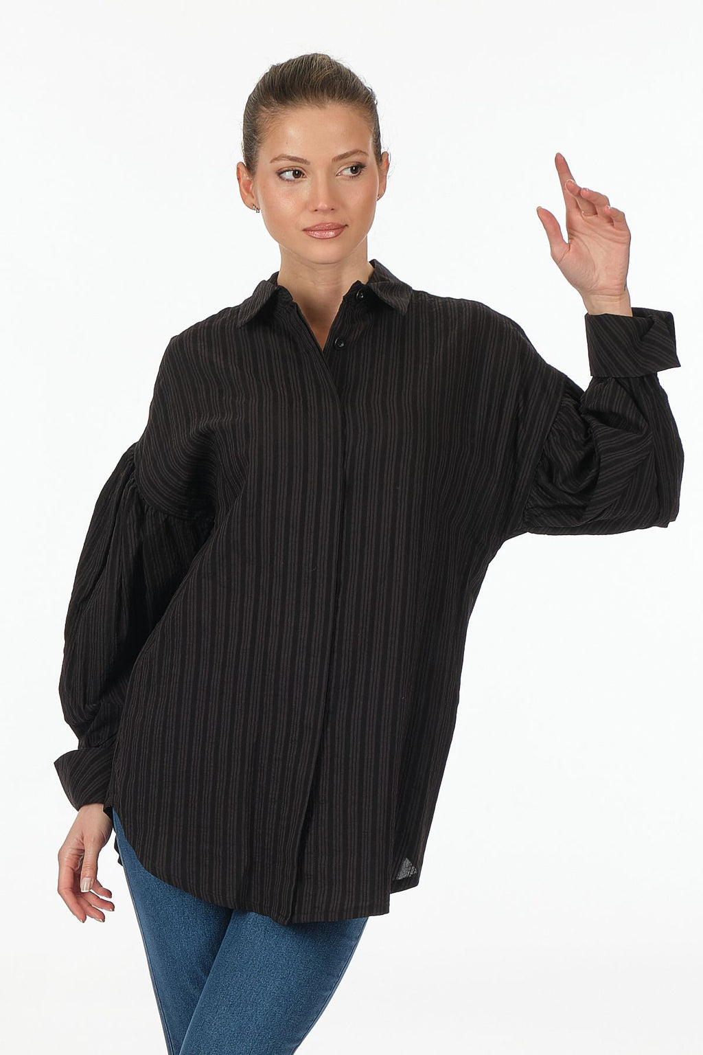 Unique Mode Oversize Balon Kol Midi Gömlek - Minimalist Şıklık