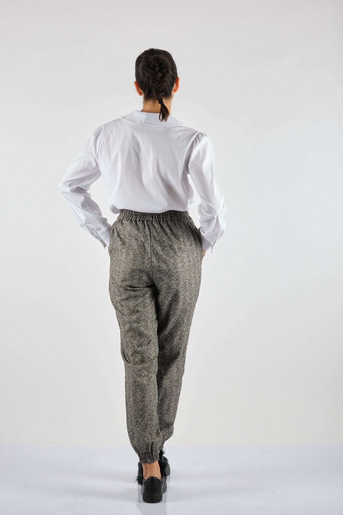 Unique Mode Minimalist Jogger Pantolon - Lastikli Bel - Midi Boy