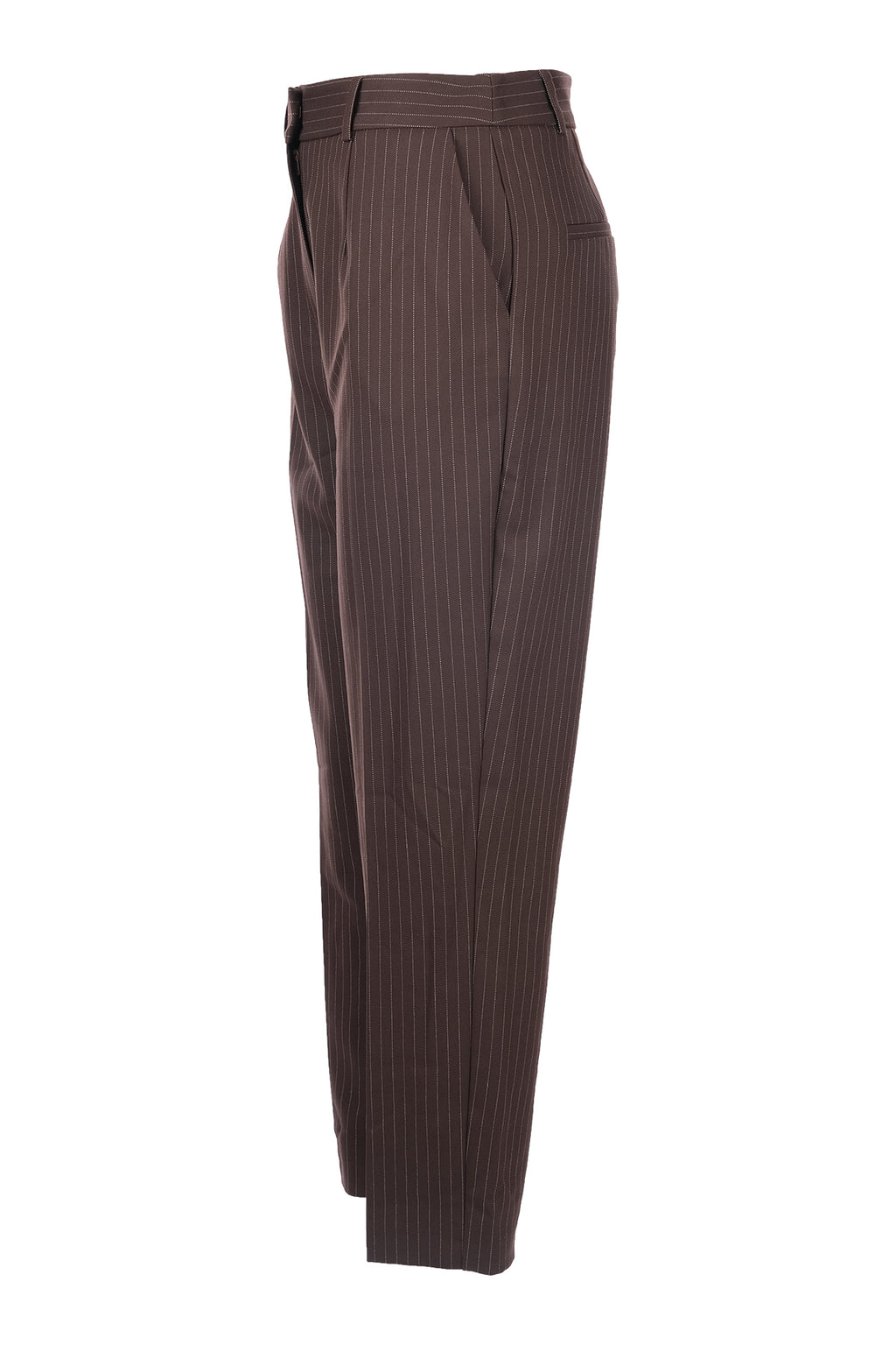 Unique Mode Minimalist Çizgili Midi Kadın Pantolon - Yüksek Bel