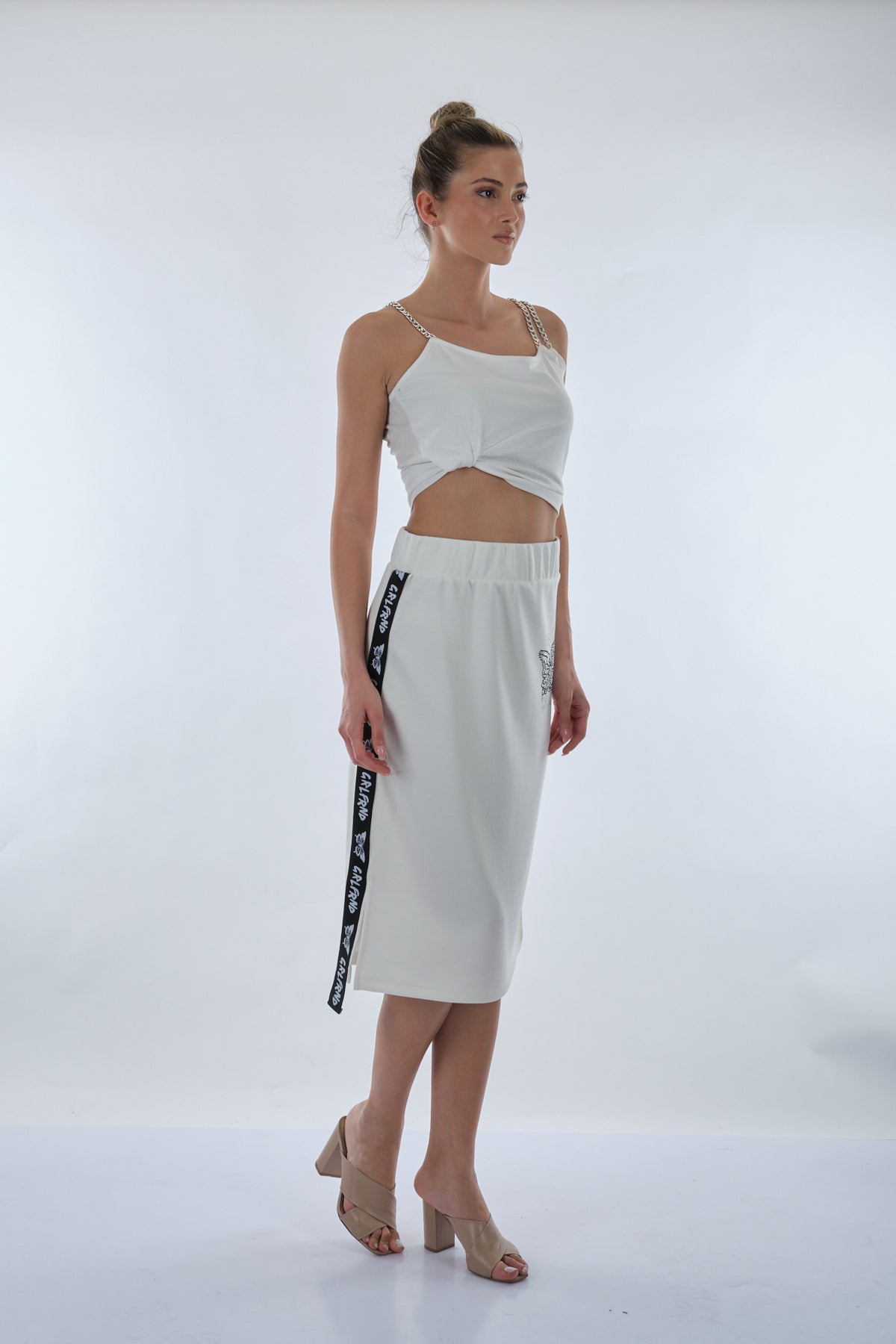 Unique Mode Minimalist Midi Etek & Crop Top Takım - Günlük & Şık