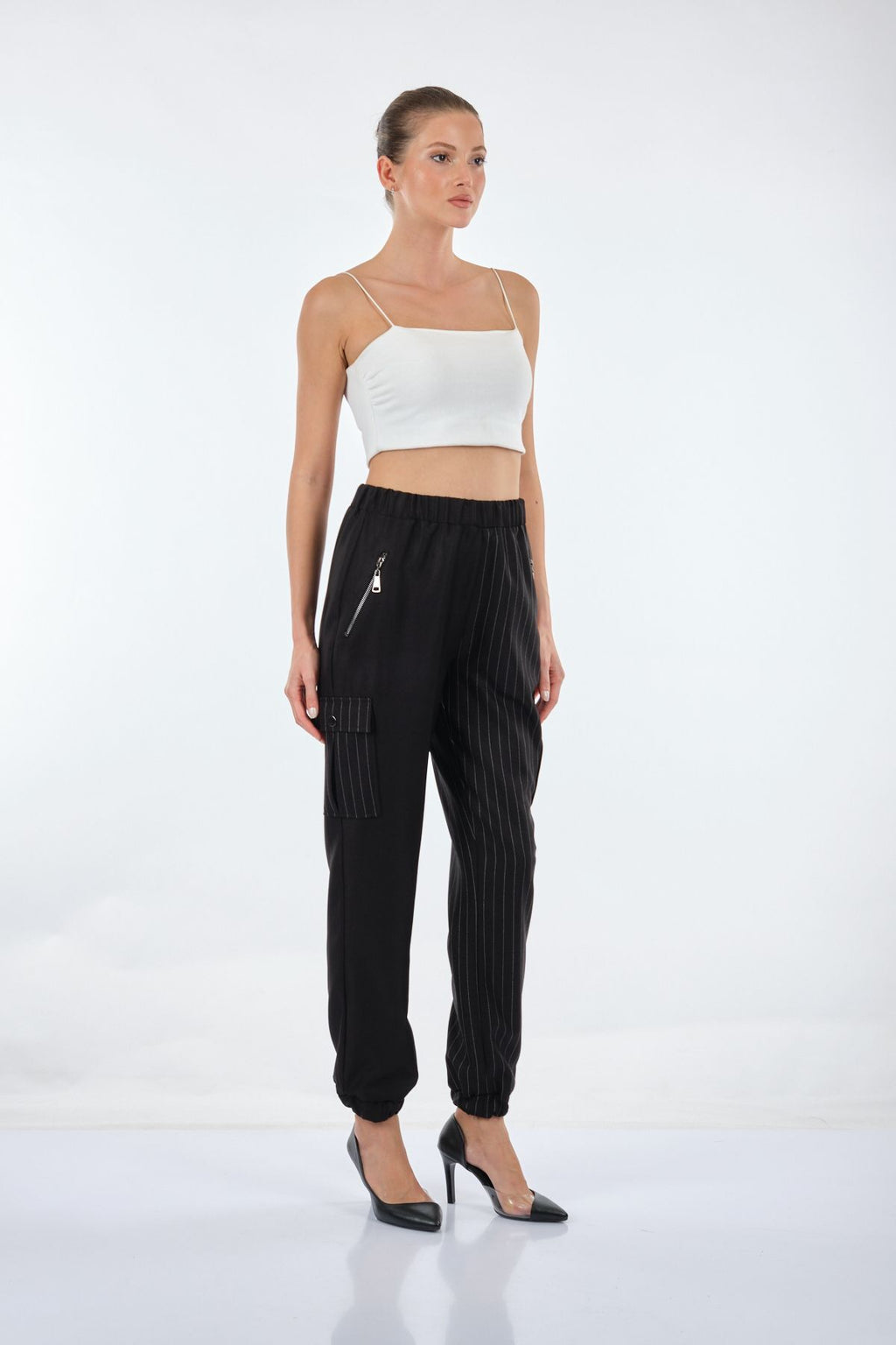 Unique Mode Oversize Çizgili Kadın Pantolon - Minimalist & Rahat