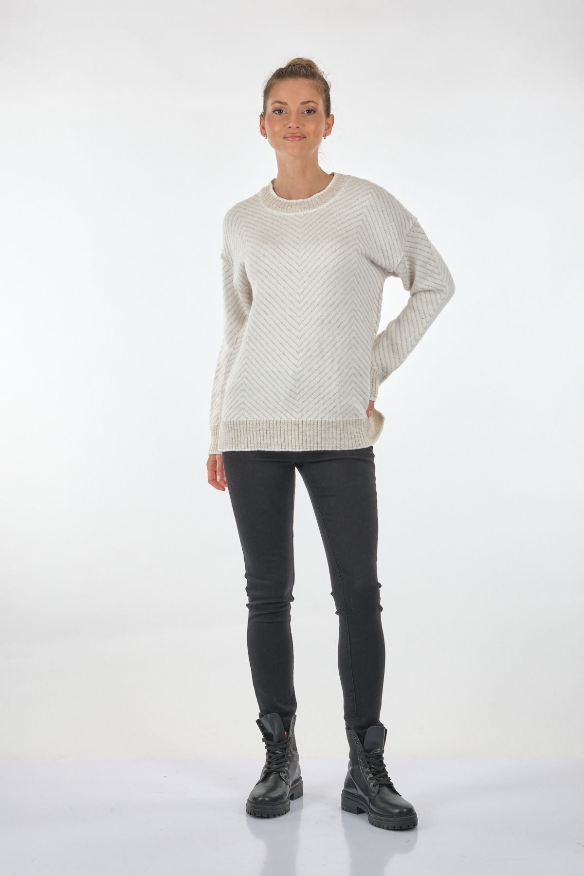 Unique Mode Oversize Kadın Triko - Günlük Minimalist Stil - Uzun Kol Translation missing: ar.content.product_image_main