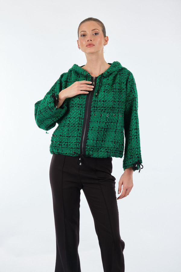Unique Mode Oversize Kapüşonlu Crop Kadın Mont - Günlük Kullanım
