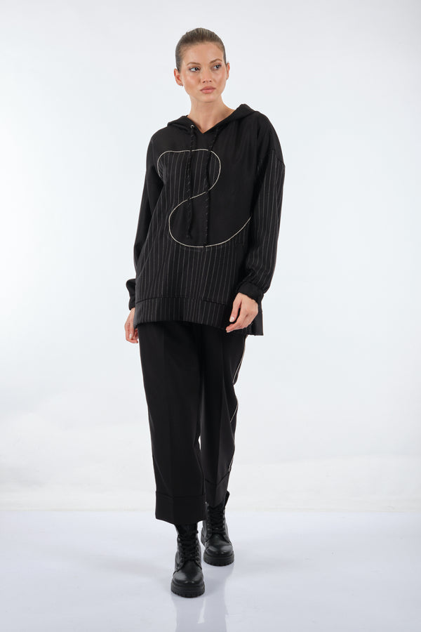 Unique Mode Oversize Kapüşonlu Midi Sweatshirt - Günlük Şıklık
