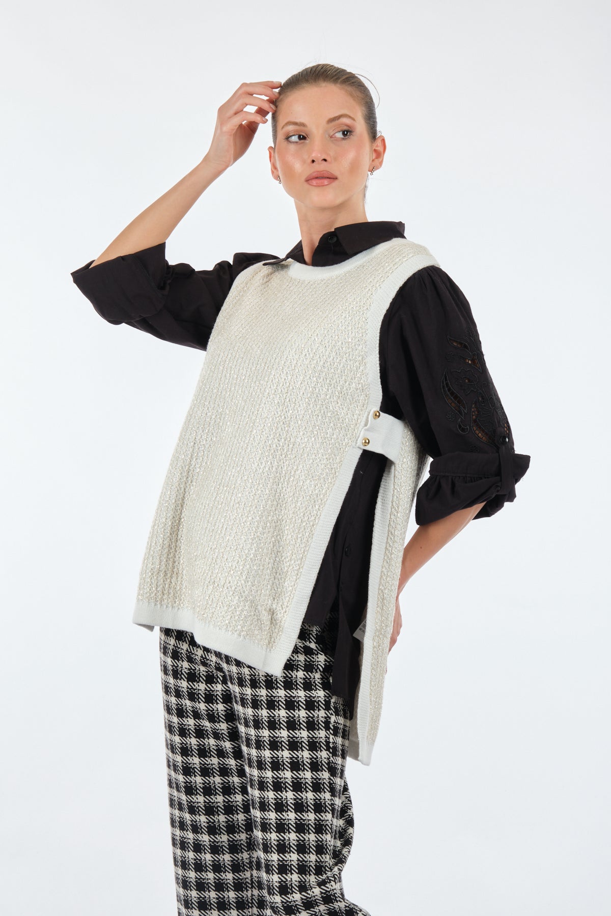 Unique Mode Oversize Midi Kadın Yelek - Minimalist Tarz Translation missing: ar.content.product_image_secondary