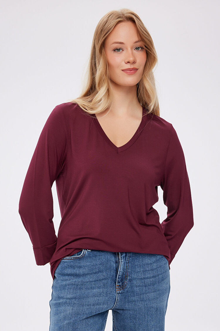 V Yaka Truvakar Kol T-Shirt FAİK SÖNMEZ İkincil görsel