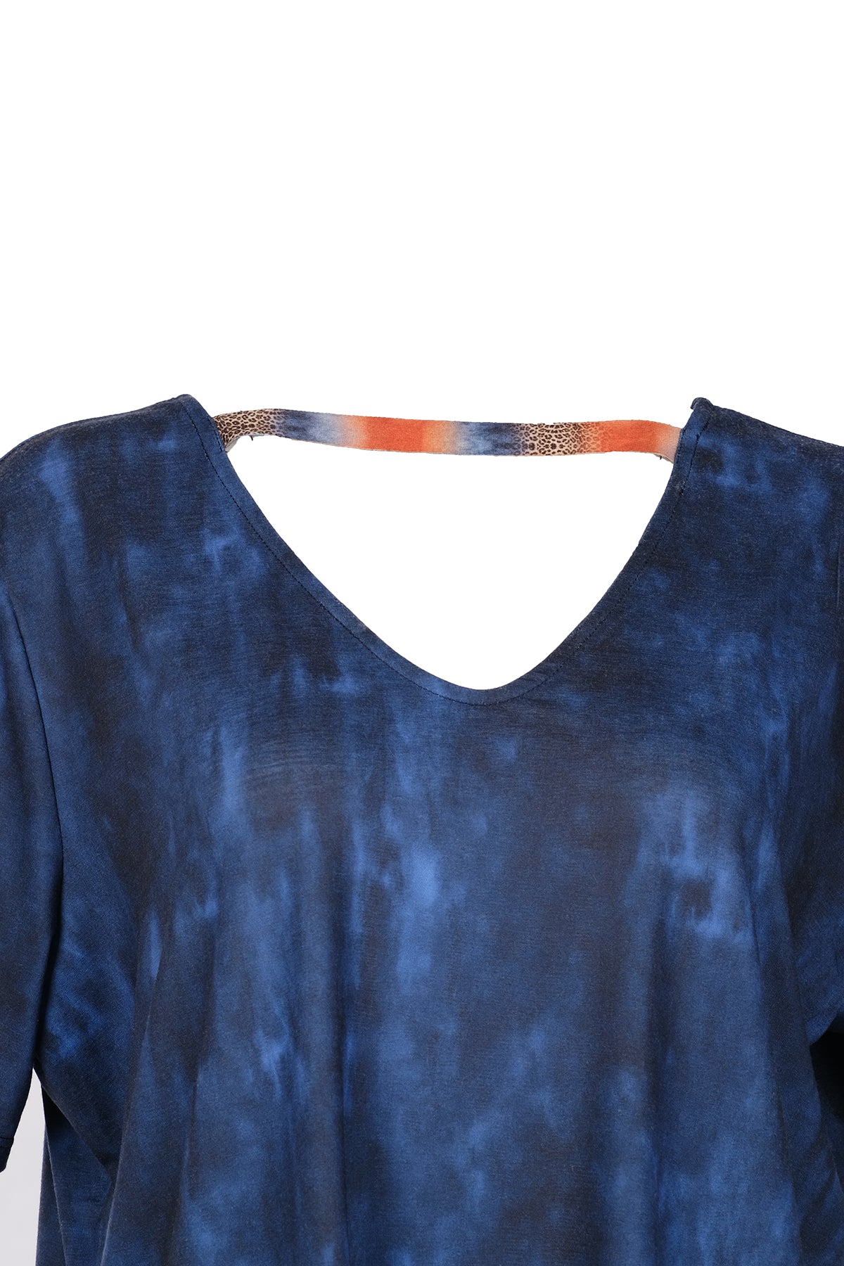 Vedi-bb Oversize V Yaka Kısa Kol Batik Desenli Kadın Bluz - Günlük Şıklık Translation missing: tr.content.product_image_secondary