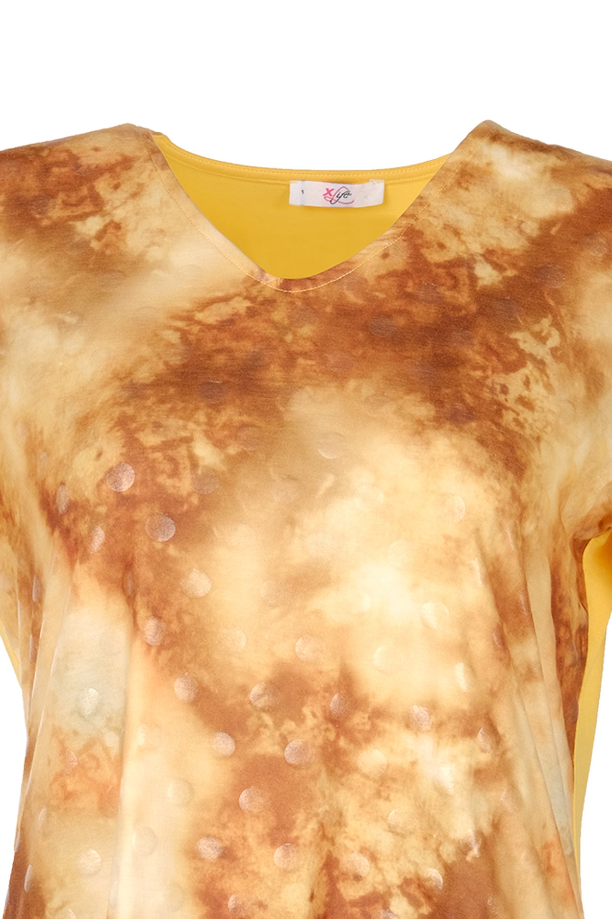 Vedi-bb Oversize V Yaka Minimalist Kadın Bluz - Kısa Kol