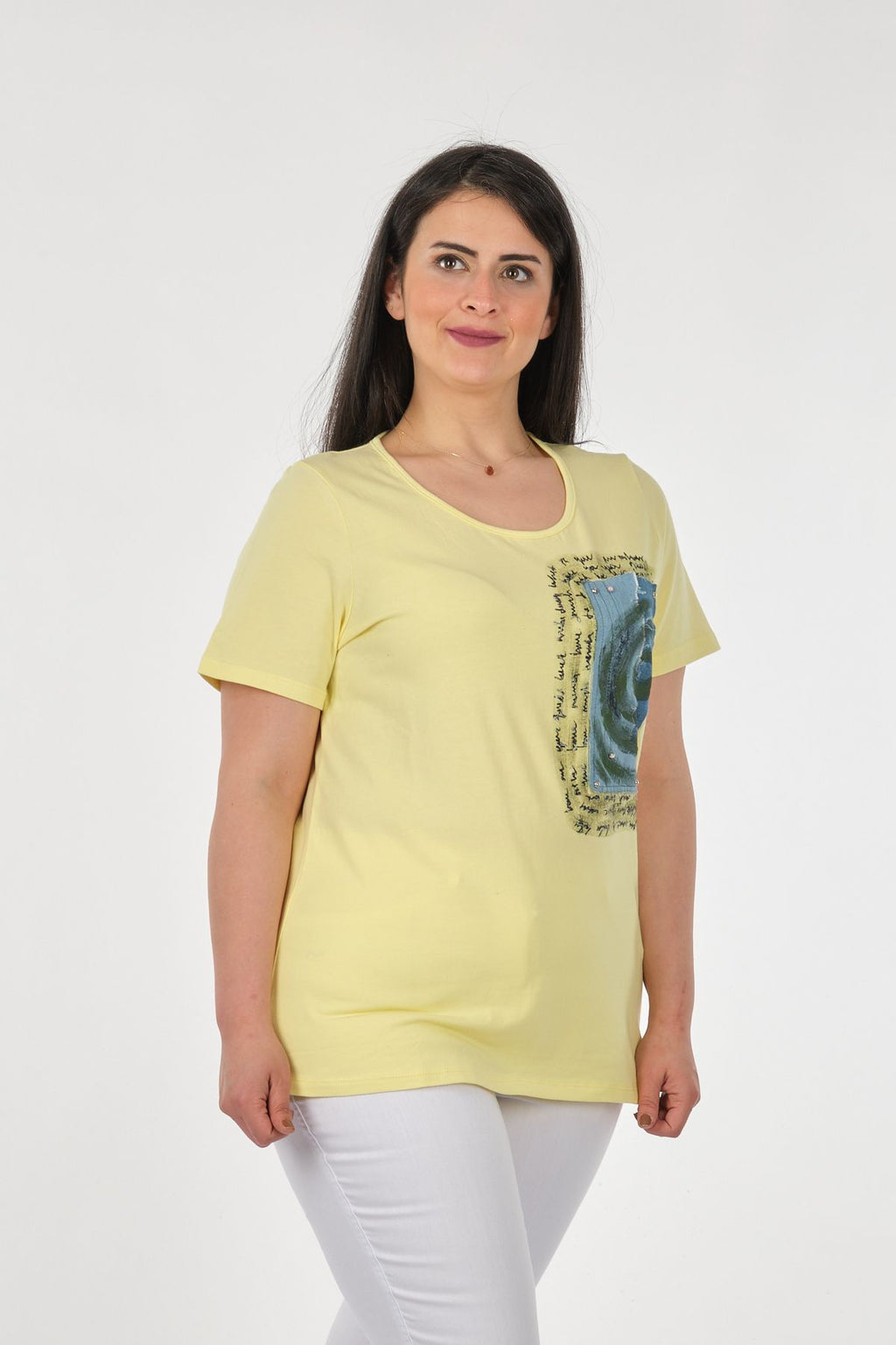 Vedi-bb Oversize Kısa Kol Minimalist Kadın Bluz - Günlük