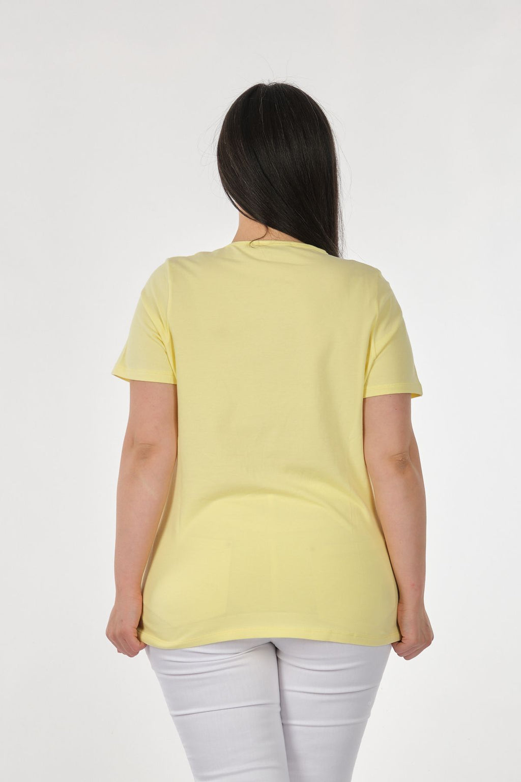 Vedi-bb Oversize Kısa Kol Minimalist Kadın Bluz - Günlük