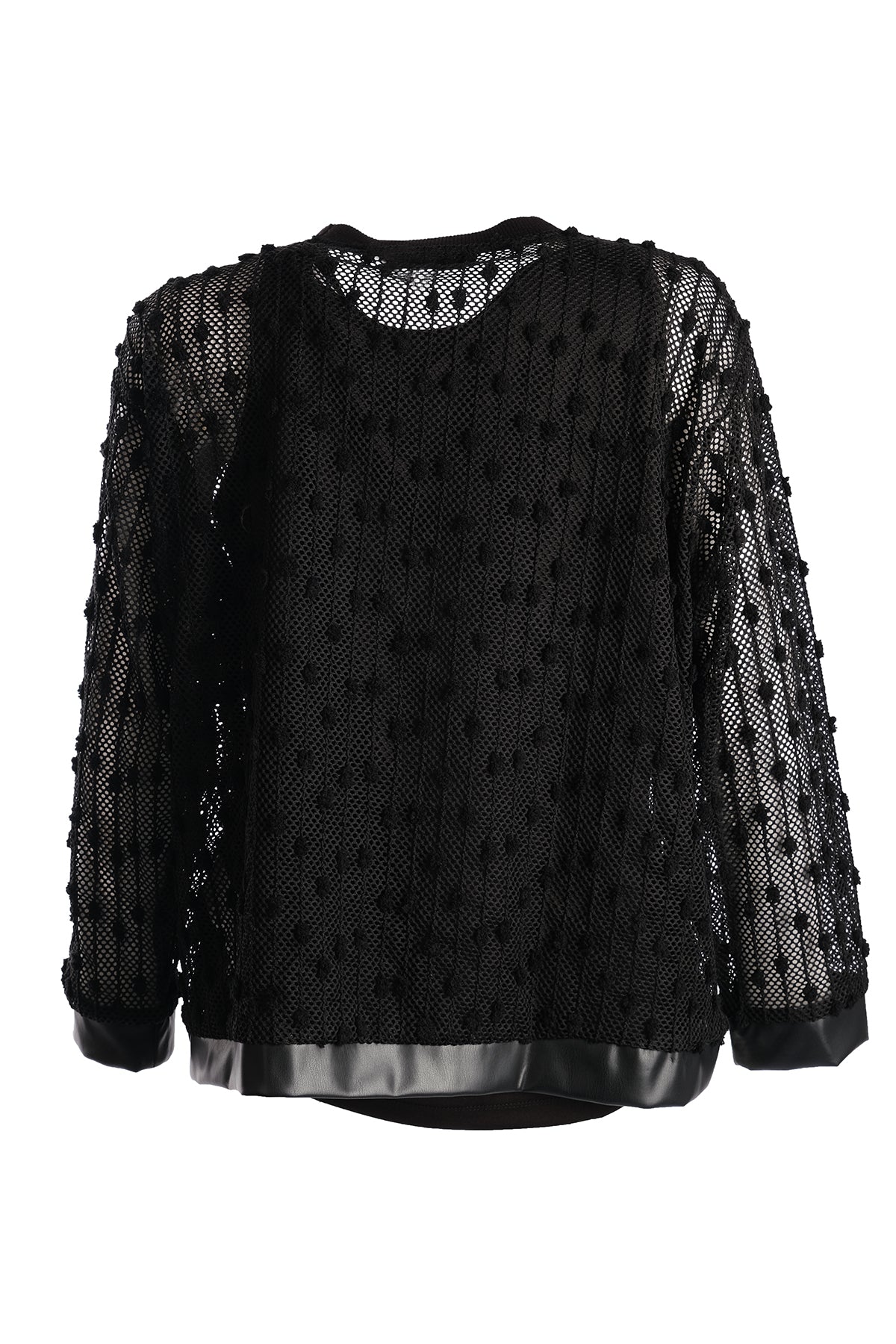 Vedi-bb Oversize Uzun Kol File Kadın Bluz - Minimalist Tasarım