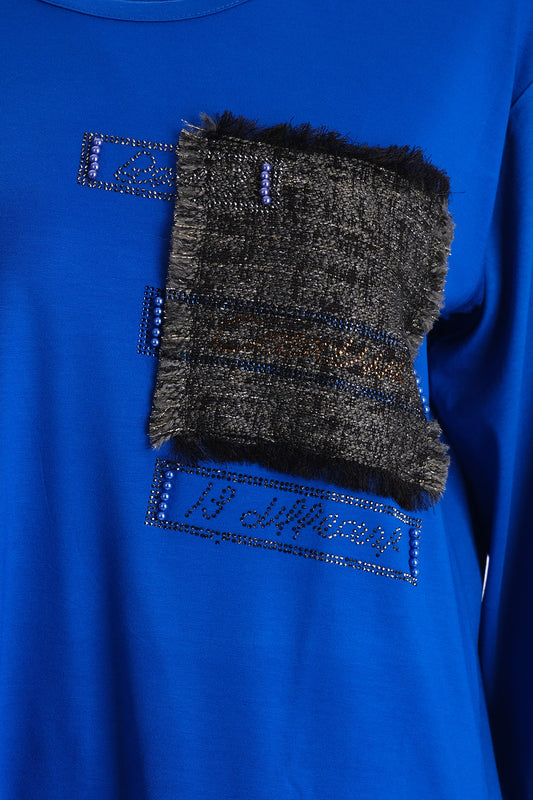 Vedi-bb Oversize Uzun Kol Minimalist Kadın Bluz - Günlük Kullanım