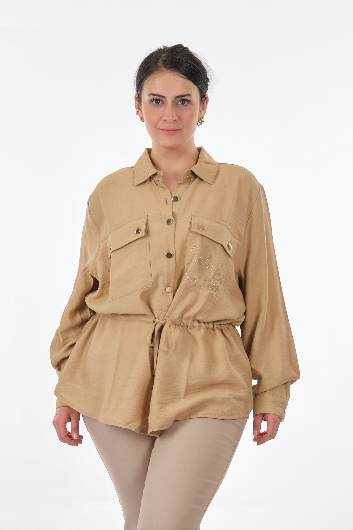 Vedi-bb Oversize Uzun Kol Minimalist Kadın Ceket - Günlük Şıklık Translation missing: ar.content.product_image_main
