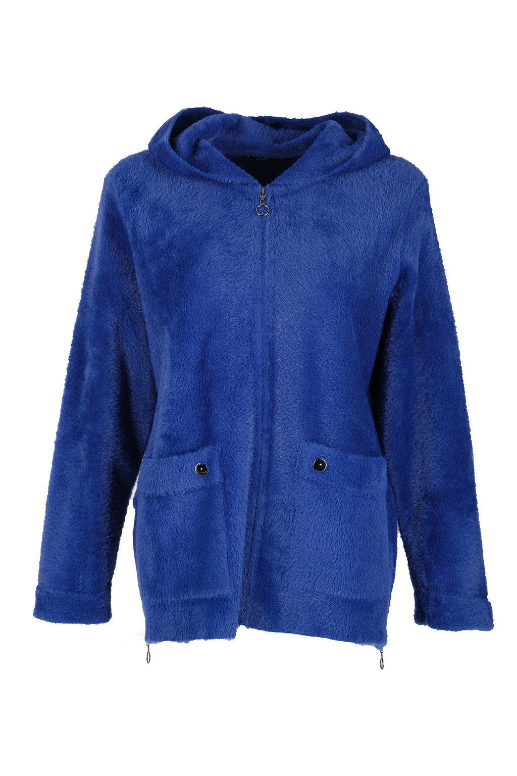 Vedi-bb Oversize Peluş Kapüşonlu Kadın Ceket - Rahat ve Şık