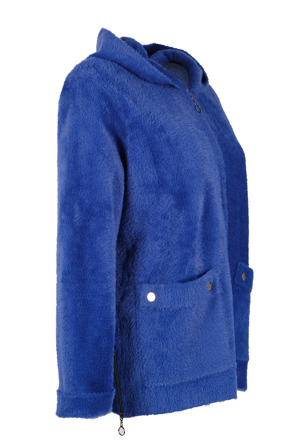 Vedi-bb Oversize Peluş Kapüşonlu Kadın Ceket - Rahat ve Şık Translation missing: tr.content.product_image_secondary