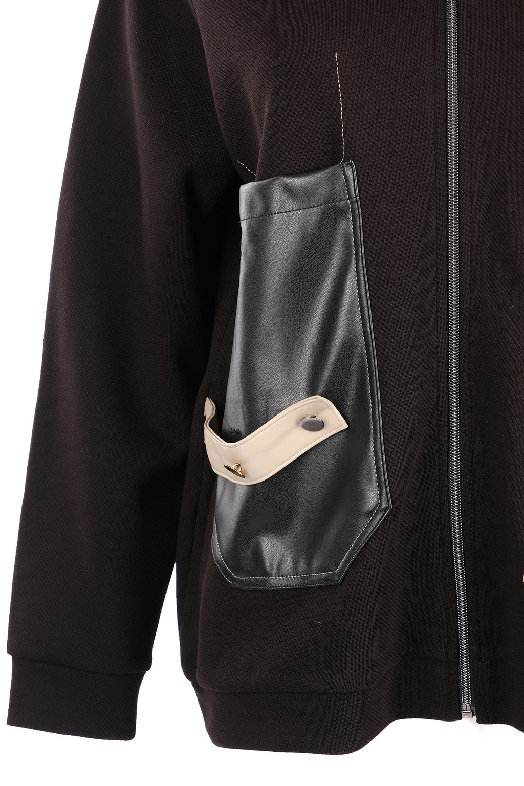 Vedi-bb Oversize Kapüşonlu Fermuarlı Cep Detaylı Kadın Ceket - Minimalist Streetwear