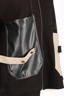 Vedi-bb Oversize Kapüşonlu Fermuarlı Cep Detaylı Kadın Ceket - Minimalist Streetwear