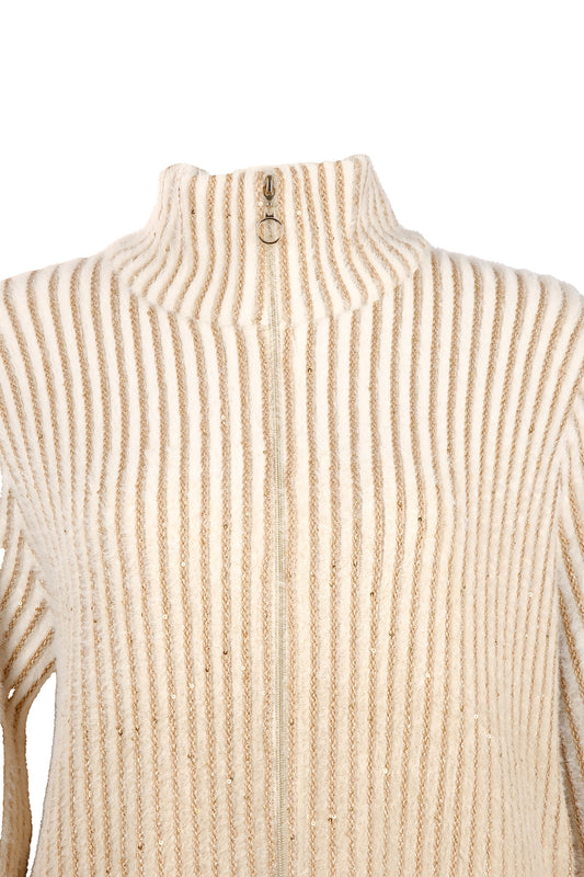 Vedi-bb Oversize Yüksek Yakalı Balon Kol Kadın Ceket - Minimalist Tarz