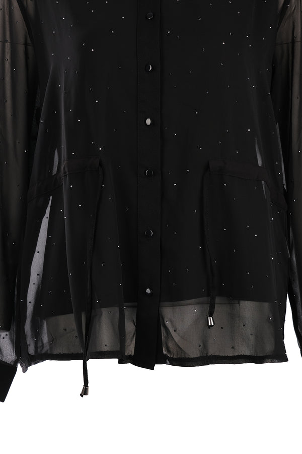Vedi-bb Oversize Uzun Kol Şifon Gömlek - Minimalist Tarz