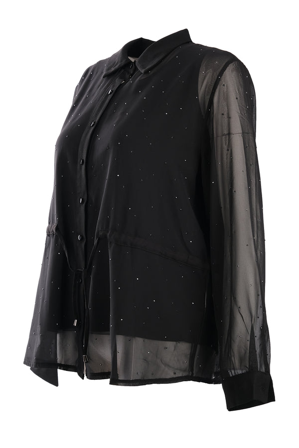 Vedi-bb Oversize Uzun Kol Şifon Gömlek - Minimalist Tarz