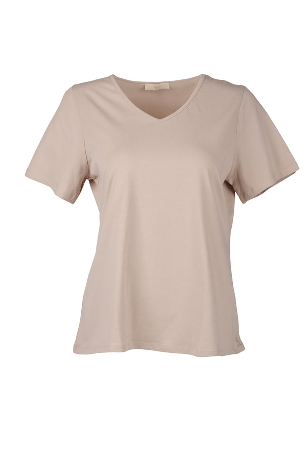 Vedi-bb Oversize V Yaka Kadın T-Shirt - Minimalist Stil