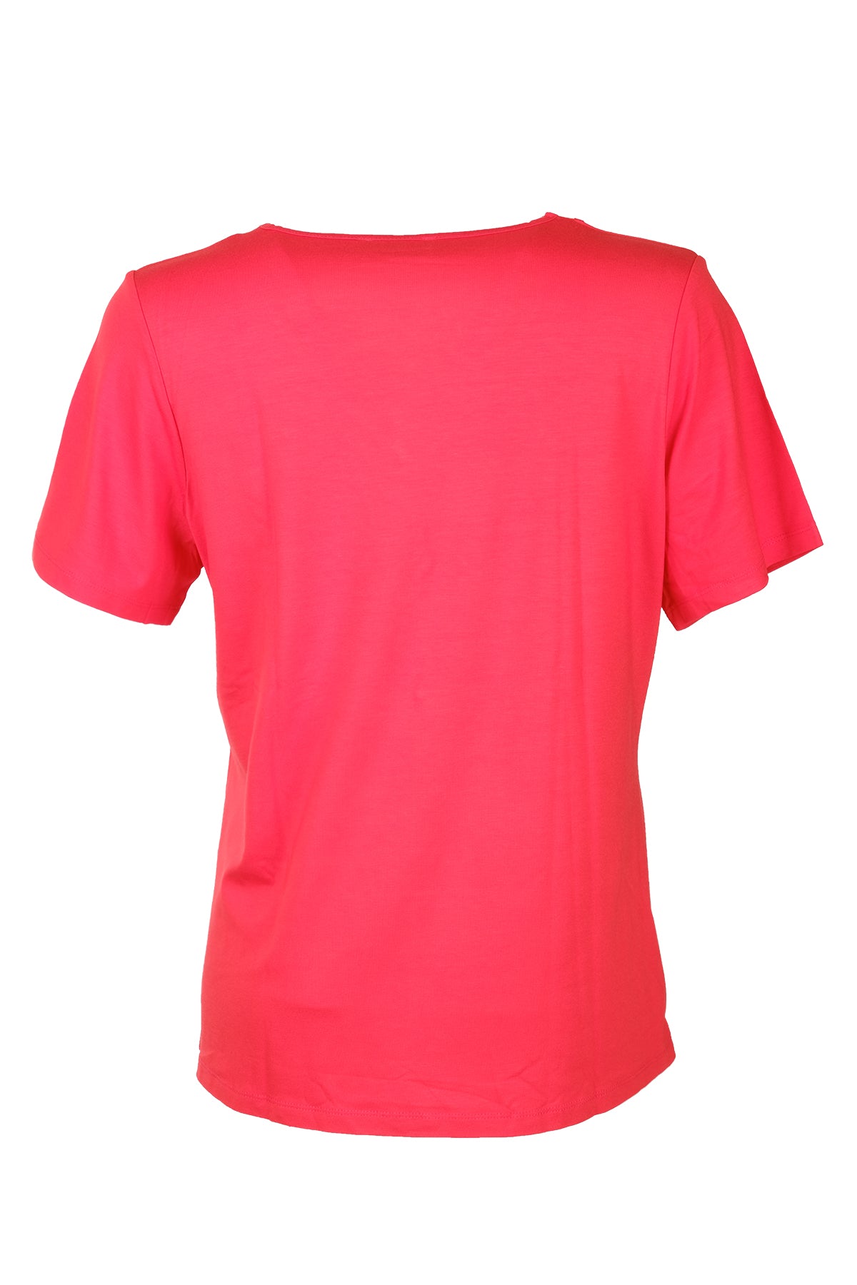 Vedi-bb Minimalist V Yaka Taş Detaylı Kadın T-Shirt - Kısa Kol