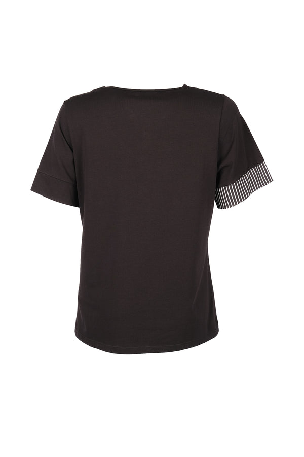 Vedi-bb Minimalist V Yaka Kısa Kol Kadın T-Shirt - Günlük Kombinleriniz İçin