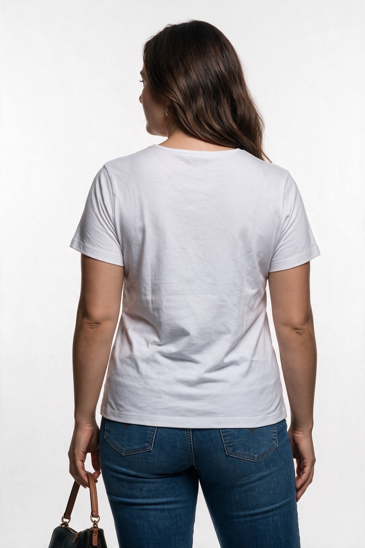 Vedi-bb Kadın Büyük Beden V Yaka Yelkenli İşlemeli Pamuk Karışımlı Kısa Kollu T-Shirt İkincil görsel