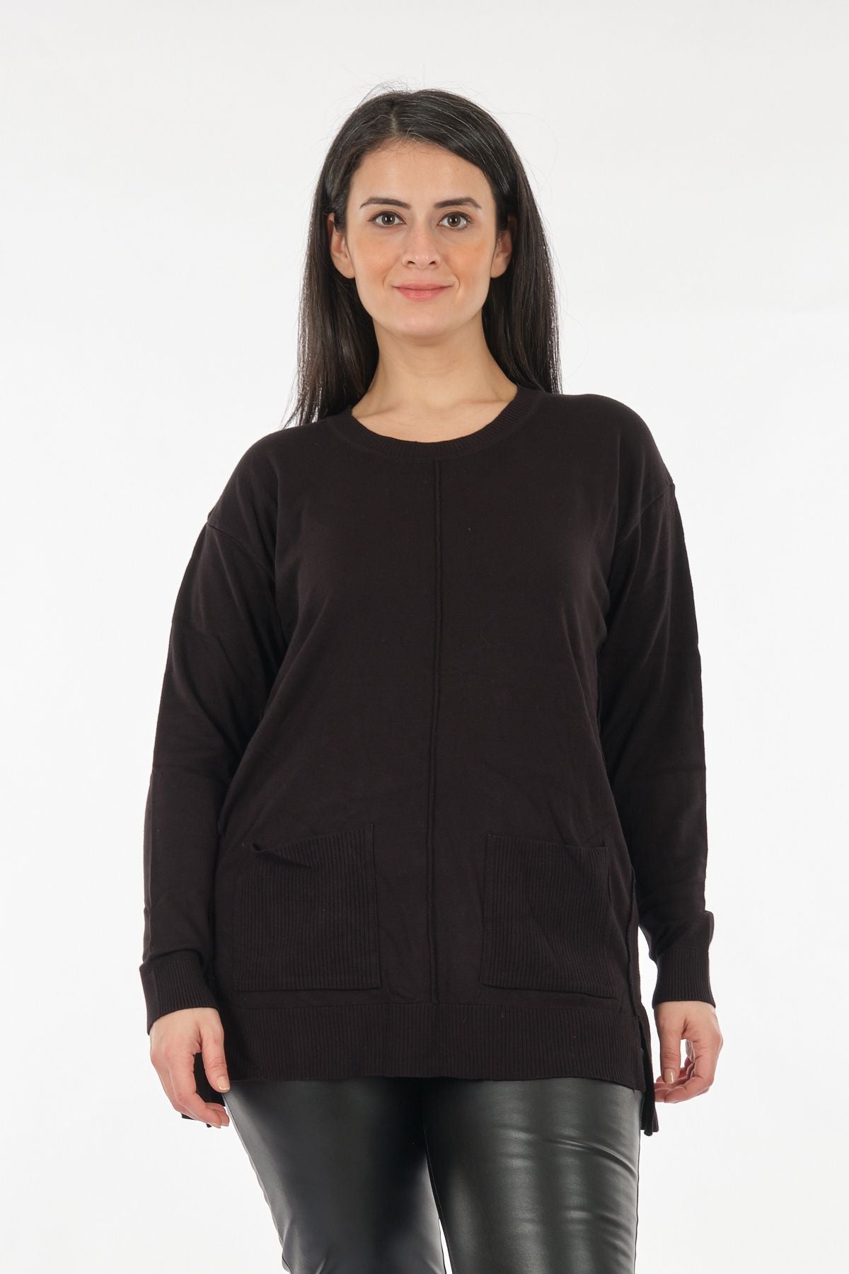 Vedi-bb Oversize Uzun Kol Midi Triko - Günlük Rahat Translation missing: ar.content.product_image_secondary