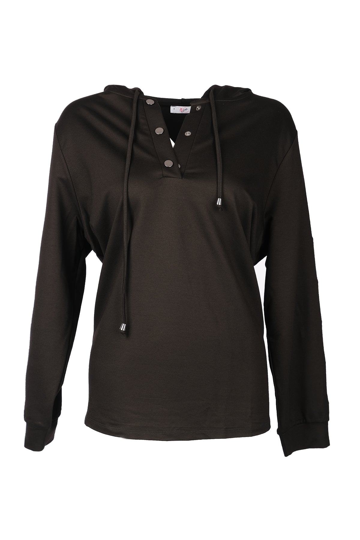 Vedi-bb Oversize Kapüşonlu Uzun Kol Kadın Sweatshirt - Günlük Rahat Şık
