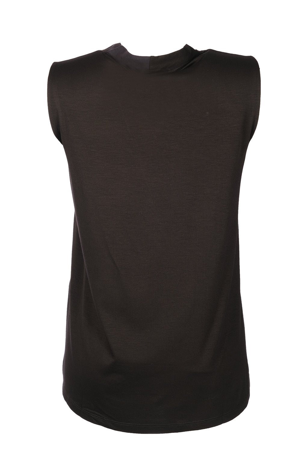 Vedi Asimetrik V Yaka Kolsuz Midi Bluz - Minimalist Stil