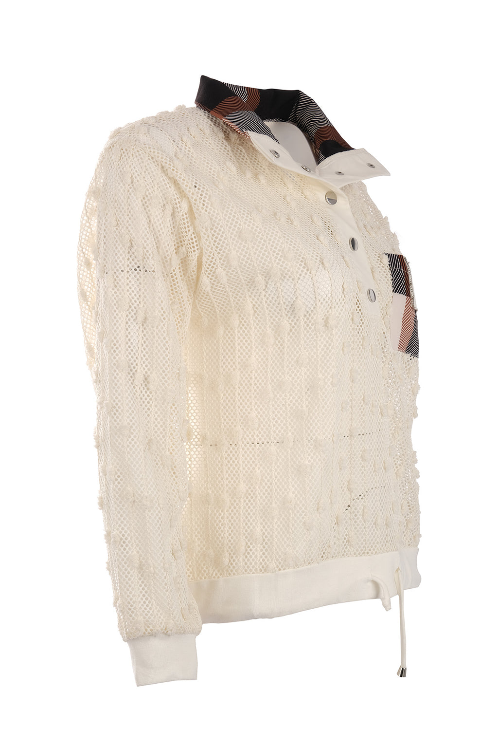 Vedi Oversize Uzun Kol Minimalist File Detaylı Kadın Bluz