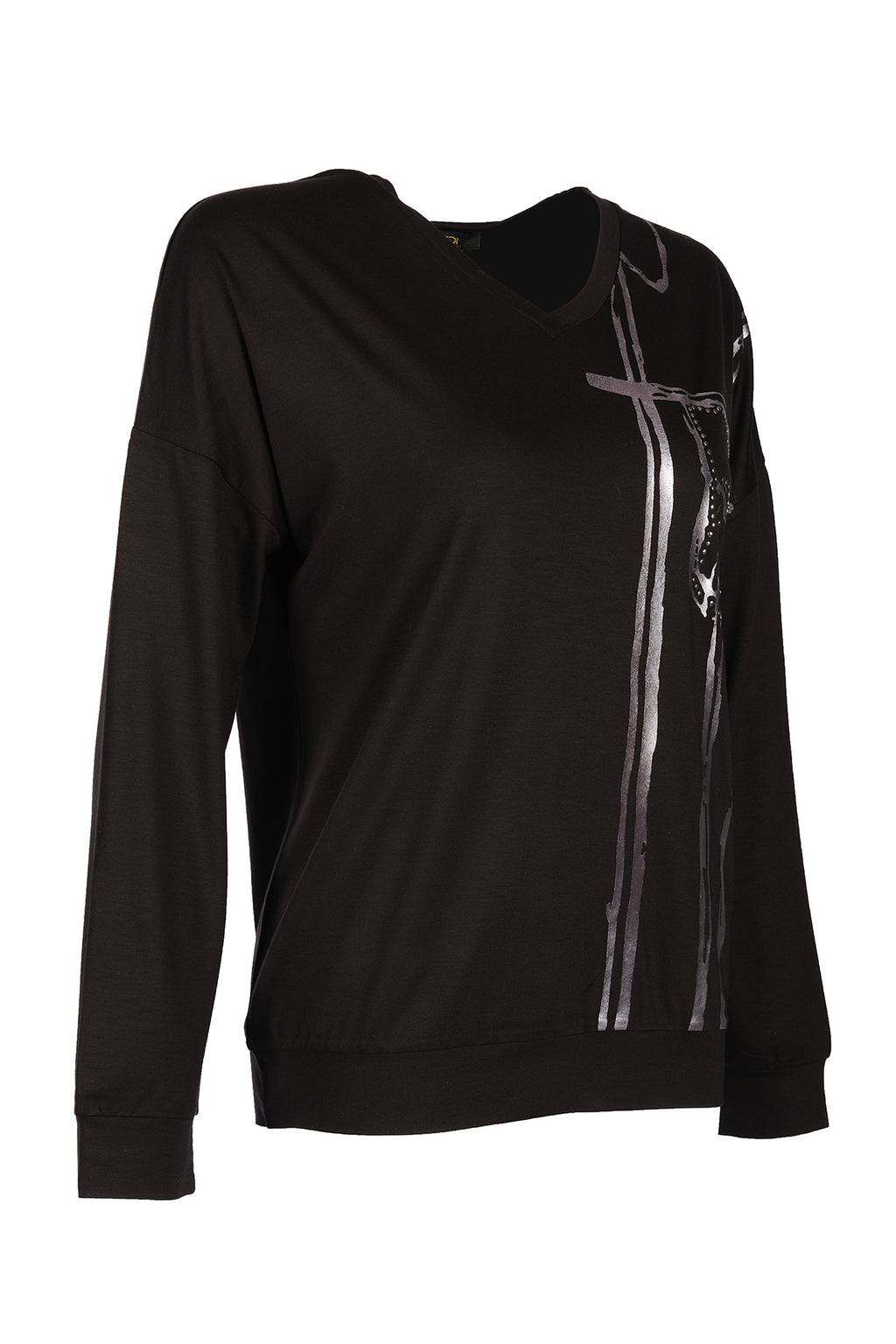 Vedi Minimalist Oversize V Yaka Uzun Kol Kadın Bluz VD4104