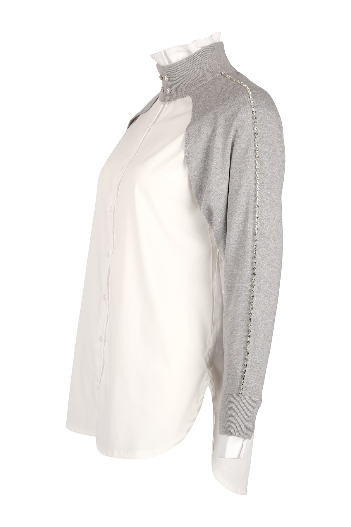 Vedi Oversize Boğazlı Uzun Kol Minimalist Kadın Bolero - VD4030