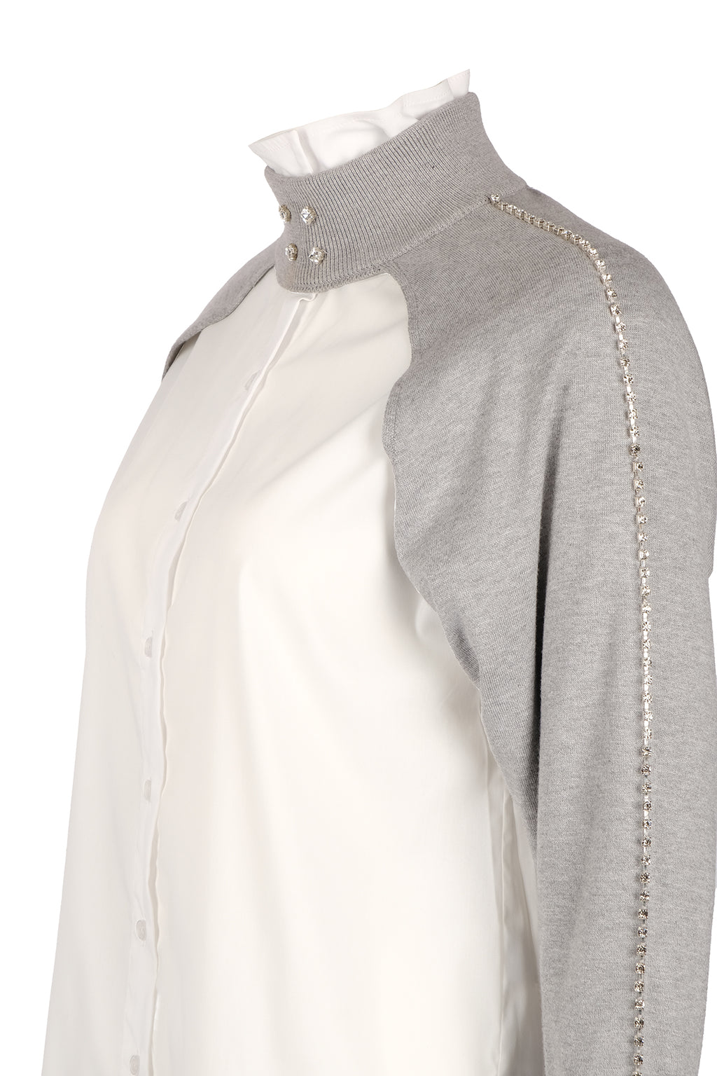 Vedi Oversize Boğazlı Uzun Kol Minimalist Kadın Bolero - VD4030