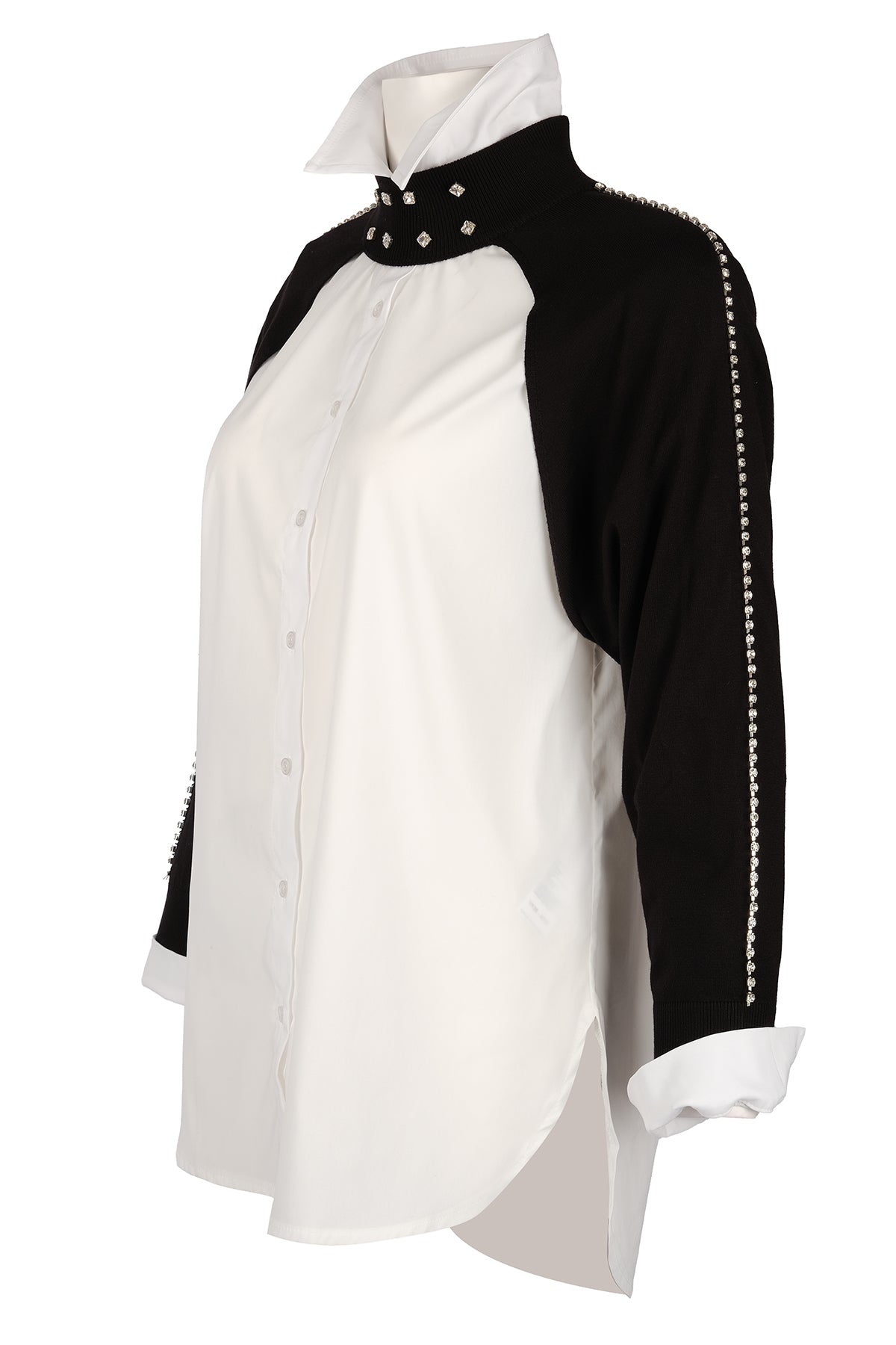 Vedi Oversize Boğazlı Uzun Kol Minimalist Kadın Bolero - VD4030