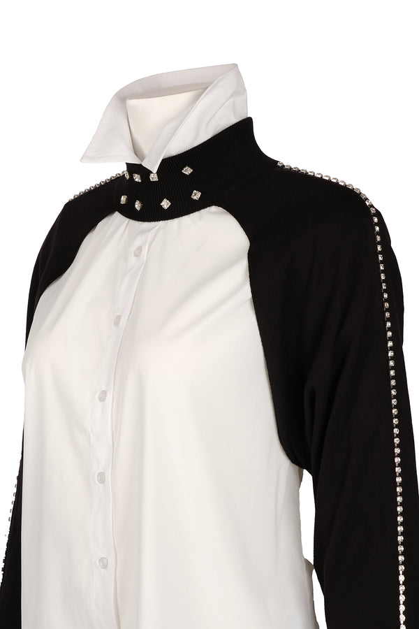 Vedi Oversize Boğazlı Uzun Kol Minimalist Kadın Bolero - VD4030