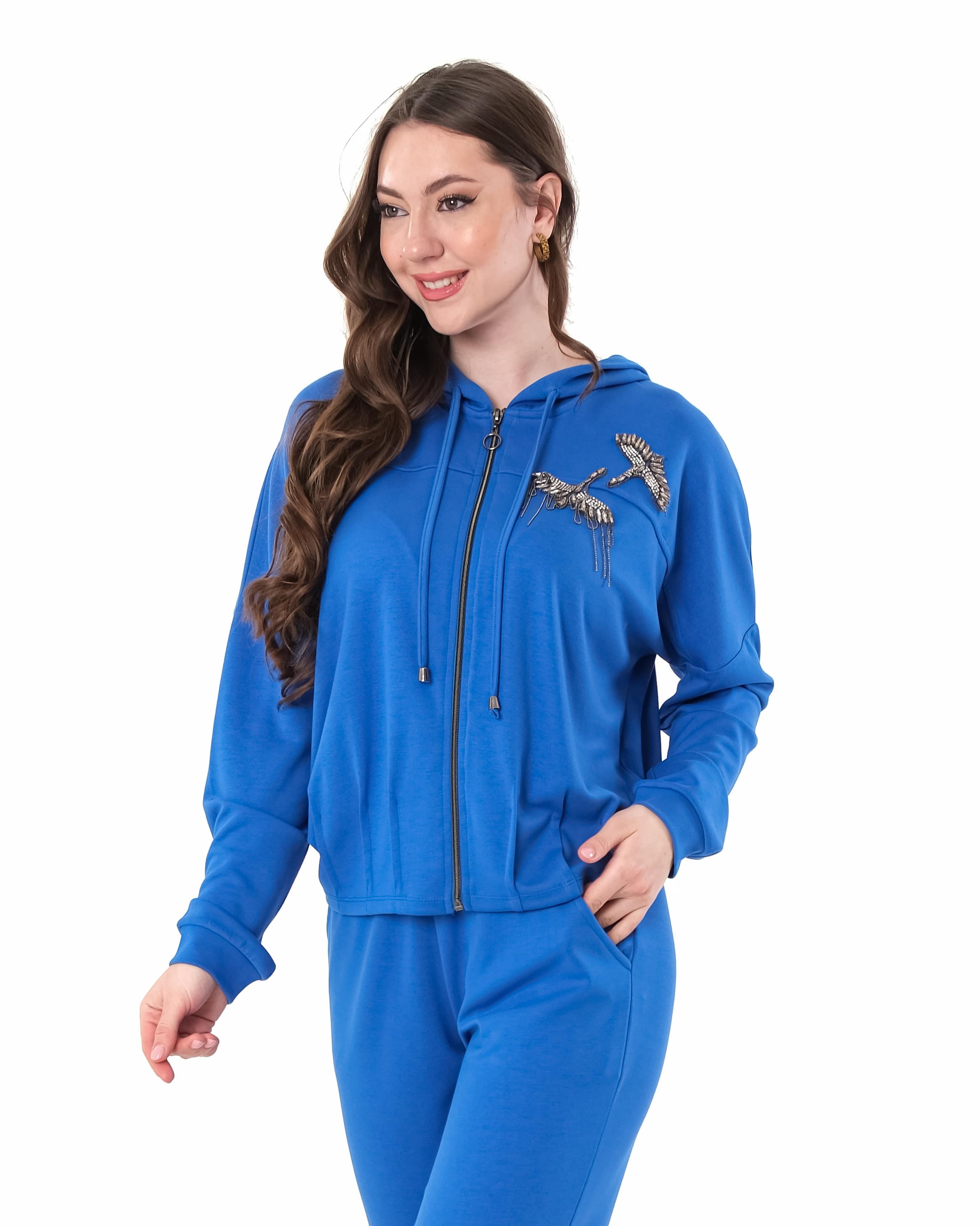 Vedi Oversize Kapüşonlu Crop Kadın Ceket - Günlük & Spor Translation missing: ar.content.product_image_secondary