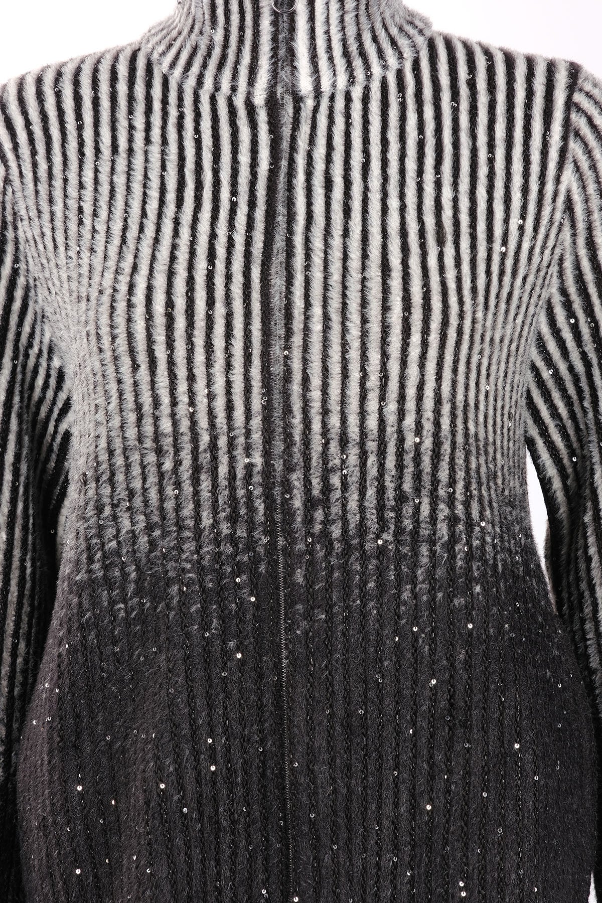 Vedi Minimalist Ombre Kazak Ceket - Fermuarlı Uzun Kol Translation missing: ar.content.product_image_secondary