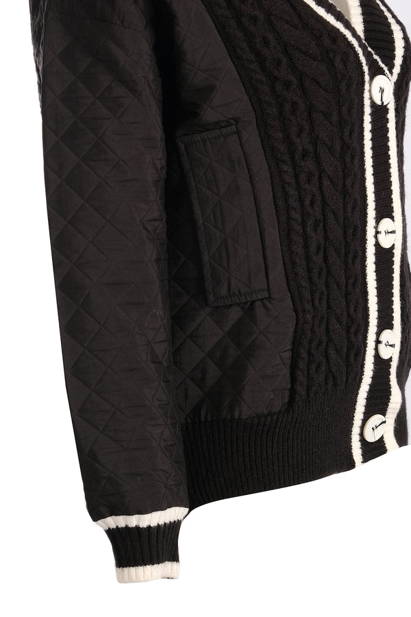 Vedi Oversize V Yaka Kabartmalı Kadın Hırka - Günlük & Şık