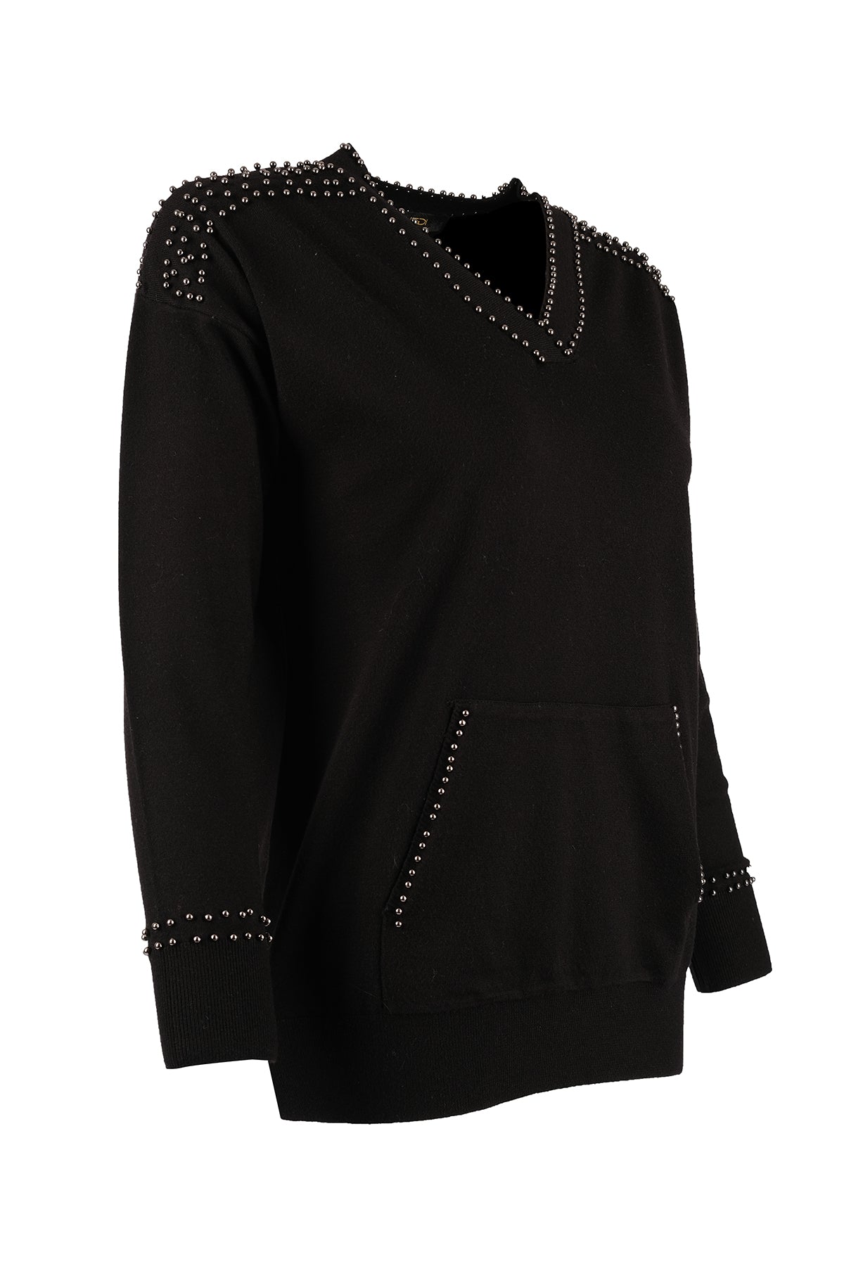Vedi V Yaka Oversize Minimalist Kadın Kazak - Uzun Kol Translation missing: ar.content.product_image_secondary
